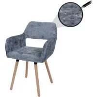 MCW Eetkamerstoel -A50 II, stoel Keukenstoel Gestoffeerde stoel, hout Stof/textiel Chenille (465 g/m²) MVG ~ donkergrijs