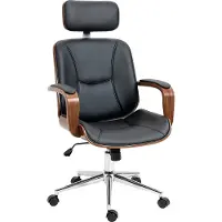 Vinsetto -Bureaustoel-66x65x125cm-Polyurethaan-Zwart