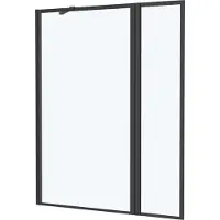 Aurlane Badwand Met Draaibaar Paneel 70+30x130cm - Matzwarte Afwerking - Dark Edge Pare