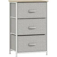 HOMCOM -Stoffen Dressoir-45x30x71cm-Spaanplaat-Grijs
