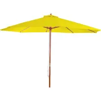 Mendler Parasol Florida, tuinparasol, marktparasol, Ø 3,5 m polyester/hout 7 kg ~ geel