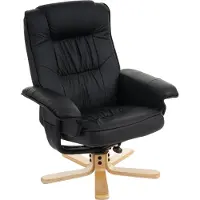 Mendler Relaxfauteuil Televisiefauteuil Fauteuil zonder voetenbank M56 Kunstleer MVG-gecertificeerd ~ zwart