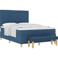 Syfax Boxspring bed met hoofdeinde Blauw 190 x 140 cm Stof