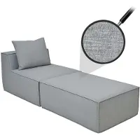 Mendler Chaise longue/accessoires voor bank -O54, fauteuil ottomane recamière, stof/textiel (300 g/m²) 63x75x194 cm ~ lichtgrijs