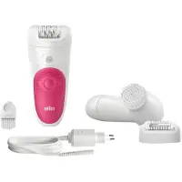 Braun Silk-epil Bibi-editie, draadloze epilator in een set met de Supersonic gezichtsreiniger