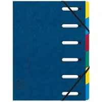Exacompta Sorteermap 55062E A4 Gewafeld karton Blauw 24 (B) x 0,3 (D) x 32 (H) cm Pak van 8