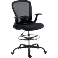 HOMCOM -Tekenstoel-Gaasstof (100% polyester)-62x59x119cm-Zwart