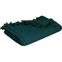 Atmosphera Luxe Katoenen Plaid Zeegroen 160x220 cm - Sfeervol Woonkamer Decor
