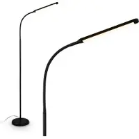 Briloner Mura – LED Vloerlamp – dimbaar – 6W – 600lm – touchbediening – bureaulamp zwenkbaar – zwart – moderne leeslamp
