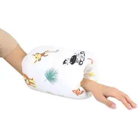 Totsy Baby Borstvoedingskussen Voedingskussen Armkussen Baby - 20 cm Reis Onderweg Positioneringskussen Zachte Katoen Afneembare Hoes Moeder Kind Stillmuff Oeko-Tex Safari wit