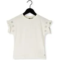 Daily7 T-shirt wit Meisjes Katoen Ronde hals Sterren - maat 104