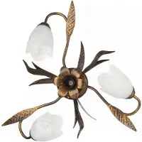 ONLI Plafondlamp Sonia, dimbaar, brons / oud-messing, Woon-/ Eetkamer, metaal, Florentijns, plafondlamp