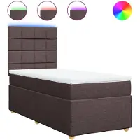 vidaXL Boxspring met matras stof donkerbruin 90x190 cm