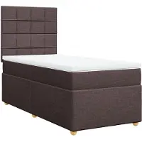 vidaXL Boxspring met matras stof donkerbruin 100x200 cm
