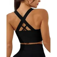 Karma Dames sportbeha met medium ondersteuning - Draadloos crossback design - Geschikt voor fitness en yoga - Maat L