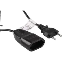 Q-Link verlengsnoer - euro - H03VVH2-F - 2 x 0.75 mmÂ² - 5 m - zwart