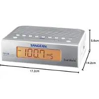 Sangean RCR-5 radio met klok, FM/AM, hoofdtelefoonuitgang, audio-ingang