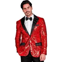 Widmann Showmaster Circus Goochelaar Pailletten Colbert Rood Man