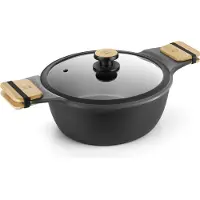 BRA BH, model A790328, kleur zwart, inhoud 5,7 liter, diameter 28 cm, hoogte 280 mm, totale hoogte 389 mm