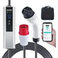 Vevor Type 2 EV-laadkabel 16A 3,68kW (enkele fase) / 11kW (drie fasen) Elektrische autolader IP66 Wallbox 7,5m kabel Laadkabel 4 niveaus van stroomaanpassing (16A/13A/10A/8A) Lader CEE 16-stekker