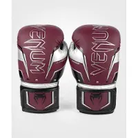 Venum Elite Evo (kick)bokshandschoenen Bordeaux Zilver - 12 OZ