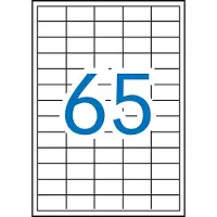APLI afneembare witte etiketten ft 38 x 21,2 mm (b x h), 6.500 stuks, 65 per blad (3052)