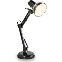 B.K.Licht - Zwarte Tafellamp - industriële bureaulamp - kantelbaar retro metalen design - bureaulamp E14 fitting - excl. lichtbron