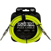 Ernie Ball Flex - Instrumentkabel - Jack Recht/Haaks - 3 Meter - Groen - 95% Afscherming - PVC Mantel