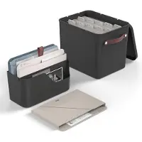 Rotho My paper organizerset, documenten organizer en archief 2 in 1. Zwart met blauwe inlegger. Geschikt voor A4 formaat