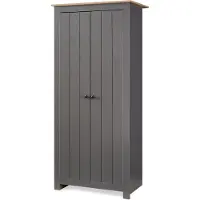 En.casa Kledingkast Trorjam 2-deurs 175x80x52 cm grijs en eikenkleurig []