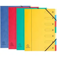 Exacompta 8x Sorteermap Harmonika met uitrekbare rug en elastosluiting - 7 indelingen - Geassorteerd - 5207E