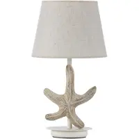 ONLI Tafellamp Stellina, crème / amber, Woon-/ Eetkamer, Textiel / Stof / Zijde, Maritiem, Tafellamp
