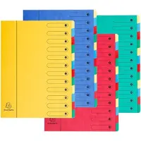 Exacompta 6x Sorteermap Harmonika met uitrekbare rug en elastosluiting - 12 indelingen - Blauw - 5112E