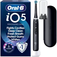 Oral-B - iO5 Electric Toothbrush - Black - 1 Brush Head, Premium Travel Case