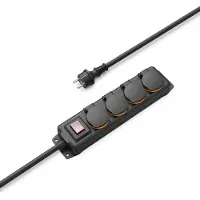 Hama 223063 4-fach Steckdosenleiste mit Schalter 2,0 m schwarz