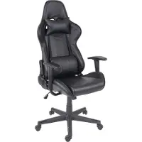 Mendler Bureaustoel -F84, bureaustoel gamestoel executive bureaustoel, kunstleer ~ zwart