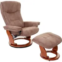 Robas Lund MCA relaxfauteuil Hamilton, tv-fauteuil voetenbank, stof/textiel, draagvermogen 130 kg ~ antiekbruin, honingkleurig