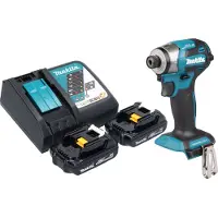 Makita DTD 173 RY accu-slagmoersleutel 18 V 180 Nm 1/4" borstelloos + 2x oplaadbare accu 1,5 Ah + lader