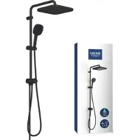 GROHE Shower column with manual diverter - Water saving - Vitalio Comfort 250 - Matte Black - 266982431