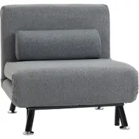 HOMCOM Inklapbare slaapbank slaapzetel inklapbare matras bed logeerbed grijs bank 833-066
