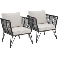 TecTake 2-delige Set Tuin Lounge fauteuils Sundo in Rope-Design – Comfort en Stijl - loungestoelen