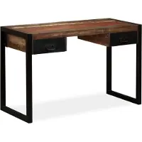 Prolenta Maison Exclusive - Bureau met 2 lades, massief gerecycled hout, 120x50x76 cm