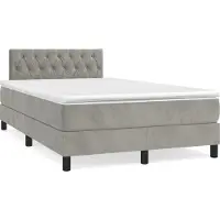 Syfax Boxspring met matras fluweel lichtgrijs 120x190 cm