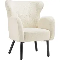TecTake - Fauteuil Vänersborg - Dik gestoffeerde relaxstoel met bouclé-bekleding - Lounge stoel met brede armleuningen en ergonomische rugleuning - In hoogte vertelbare poten met vloerbescherming -