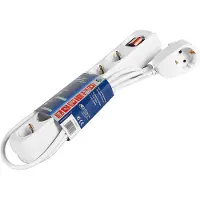 REV Stekkerdoos met 7 contacten (6+1) en schakelaar / wit - 2 meter