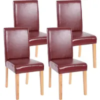 Mendler Vier eetkamerstoelen Littau rood/bruin type 2