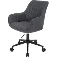 Mendler Bureaustoel -J62, bureaustoel bureaustoel fauteuil, stof/textiel met armleuningen ~ antraciet