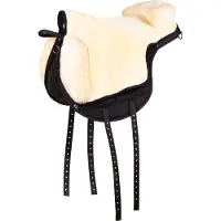 QHP - Paardrijzadel Super Soft - Creme / Zwart - Cob