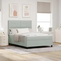 Prolenta Maison Exclusive - LED boxspringbed met hoofdeinde, lichtgrijs, 160 x 200 cm, fluweel