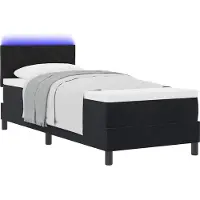 Syfax LED Box Spring Bed met hoofdeinde Zwart 80 x 200 cm Fluweel